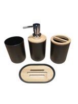 Akcesoria do łazienki mydelniczka, dozownik, kubek zestaw czarny mat 4 szt/ komplet LOFT