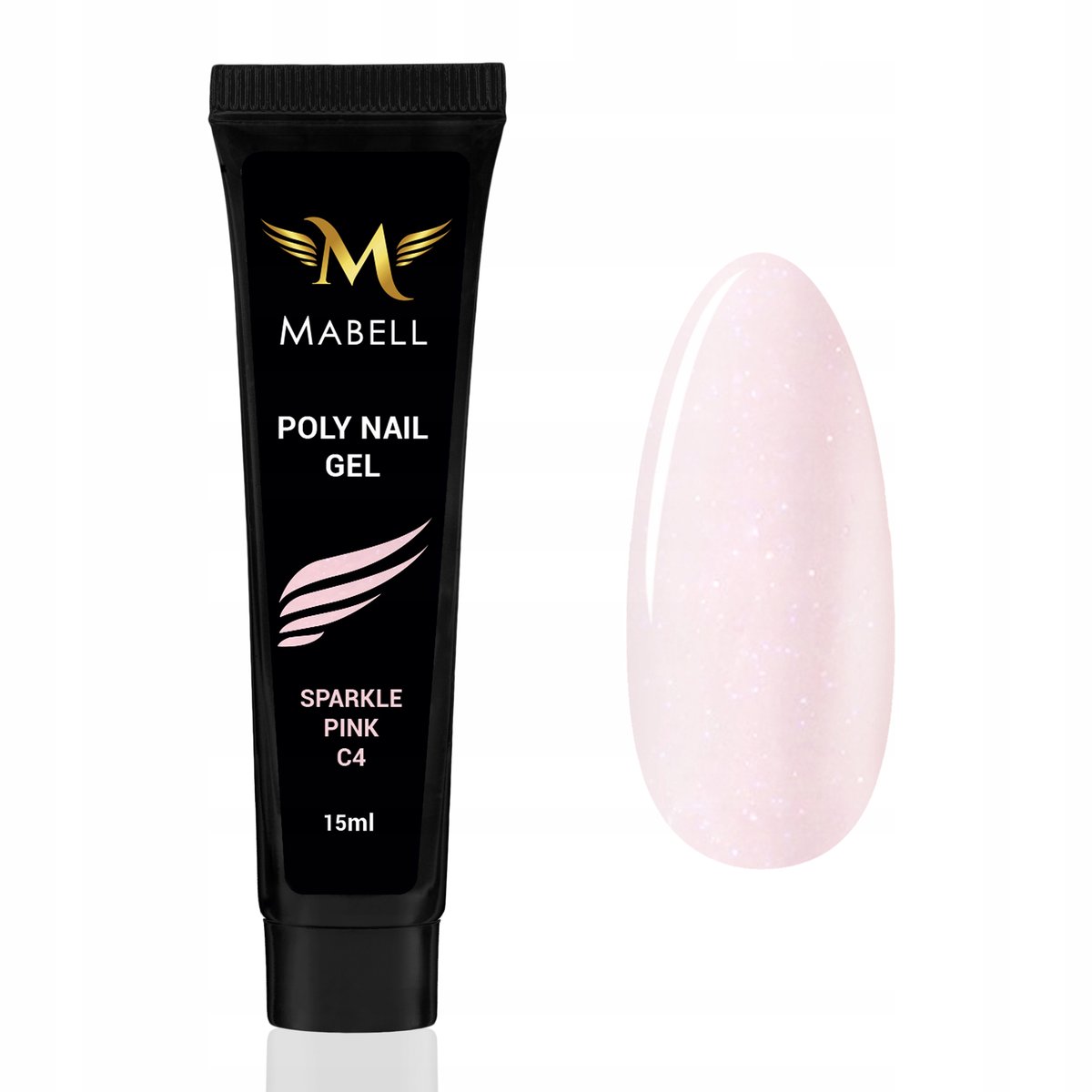 AKRYLOŻEL DO PRZEDŁUŻANIA PAZNOKCI ZDOBIEŃ MABELL SPARKLE PINK 15G C4 ...