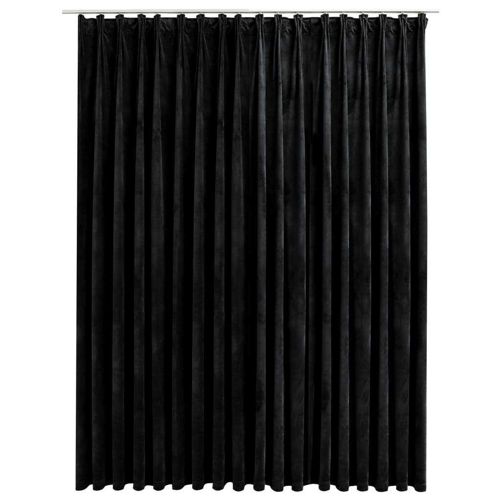 Фото - Штори й тюлі Aksamitna zasłona czarna 290x245 cm z metalowymi h / AAALOE