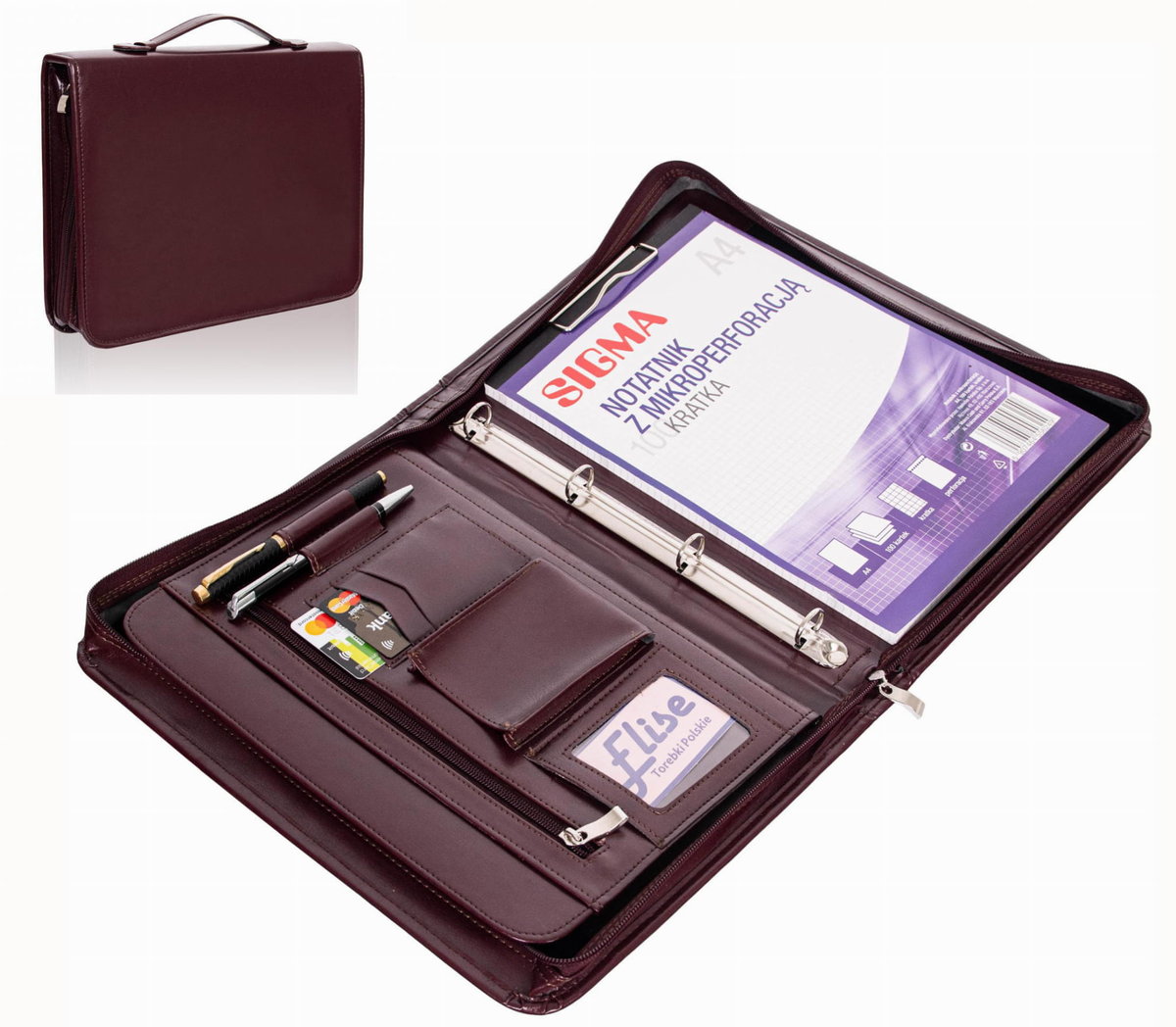 Tizano Aktówka A4 Tizano BW01 bordo