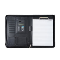 Aktówka męska/damska biznesowa czarna teczka na dokumenty z kalkulatorem