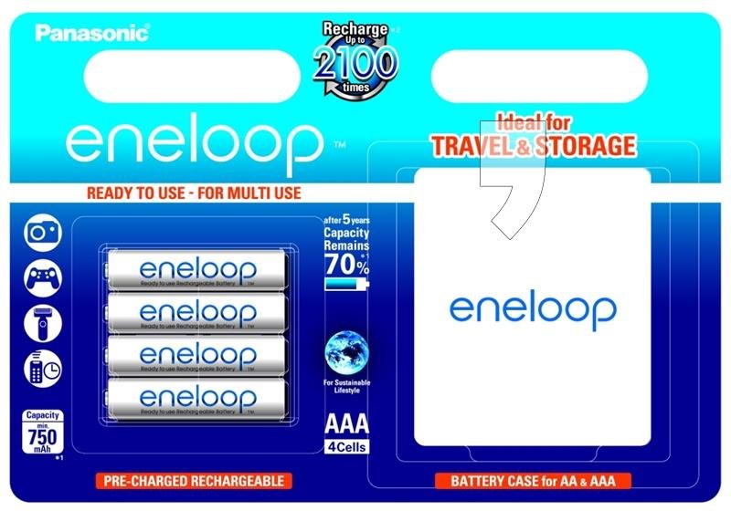 Akumulator AAA PANASONIC Eneloop, Ni-MH, 750 mAh, 1.2 V, 4 szt.