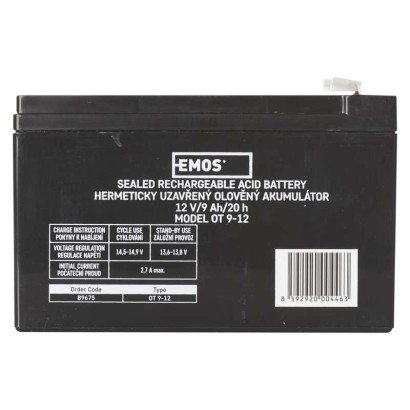 Фото - Акумулятор / батарейка EMOS Akumulator AGM 12V 9Ah faston 6,3 