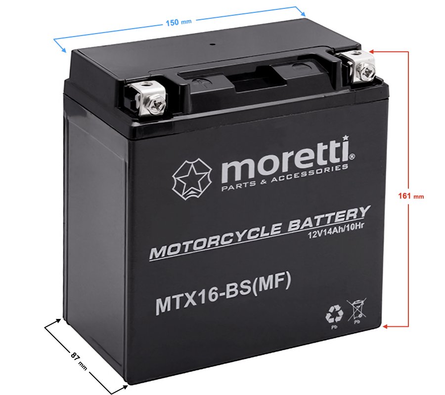 Zdjęcia - Akumulator samochodowy AGM Akumulator Moretti   MTX16 (Gel)