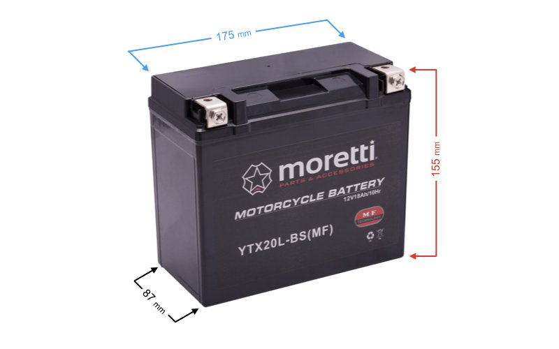 Фото - Автоакумулятор AGM Akumulator Moretti   MTX20L-BS (Gel)