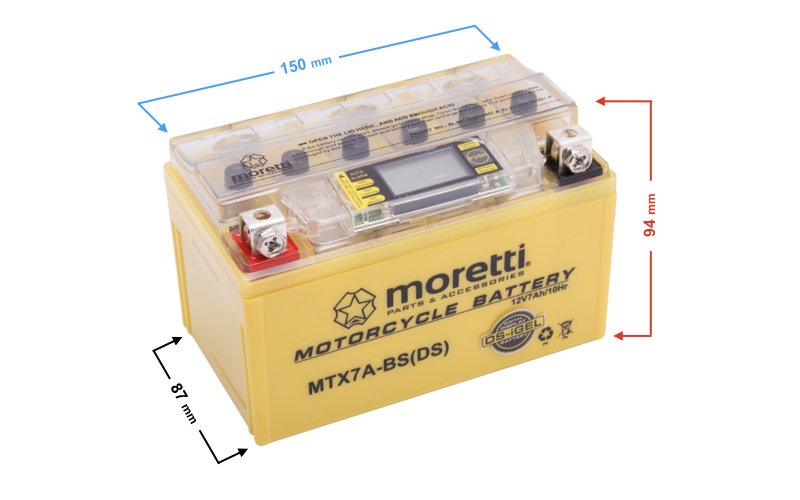 Zdjęcia - Akumulator samochodowy AGM Akumulator Moretti   MTX7A-BS ze wskaźnikiem (I-Gel)