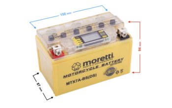 Akumulator Moretti AGM (I-Gel) MTX7A-BS ze wskaźnikiem - Moretti
