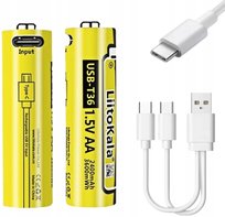 Akumulator ogniwo Liitokala USB T36 USB-C 1.5V AA 2400mAh 3600mWh 2 sztuki