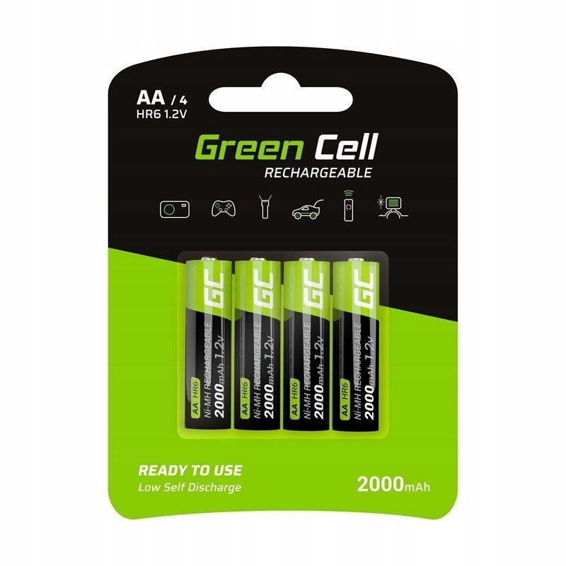 Akumulatorki Paluszki Aa Hr6 2000Mah Ni-Mh 4 Sztuki Do Pilota Myszy Latarki