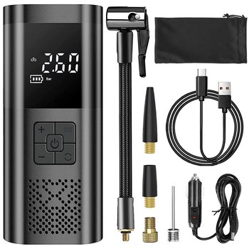 Akumulatorowy kompresor samochodowy z wyświetlaczem | czarny - NCS