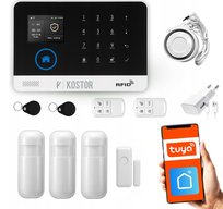 Alarm bezprzewodowy GSM + WiFi z aplikacją TUYA , zestaw , KOSTOR SAD004A