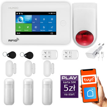 Alarm bezprzewodowy WiFi + GSM - system alarmowy HUXGO HXA006 2G B R3D3 BS z aplikacją TUYA + syrena bezprzewodowa/ HUXGO - Inny producent