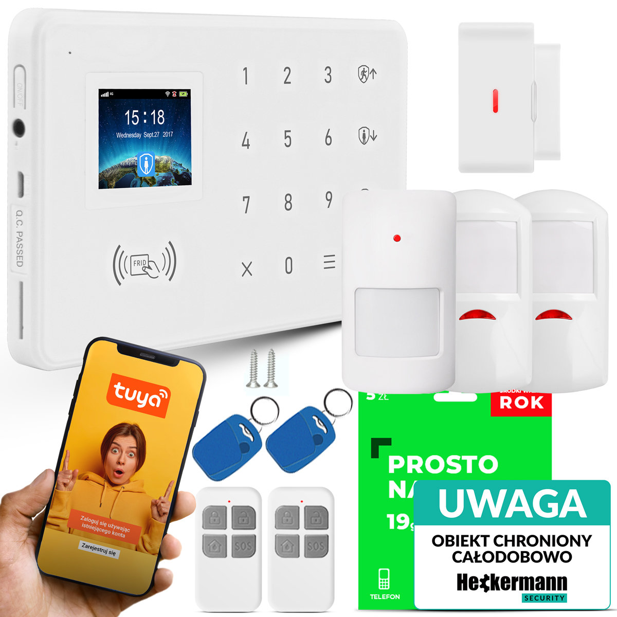 Фото - Сигналізація / Smart Hub Heckermann Alarm Gsm  Protector Ts-G20 Tuya Box + 2Xpir 