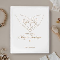 ALBUM FOTO Serce z rąk ze stópkami dziecka w środku Pamiątka Chrztu ...