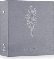 ALBUM FOTOGRAFICZNY NA ZDJĘCIA LNIANY 600 KIESZENI 11,5 x 15 cm SZARY XL