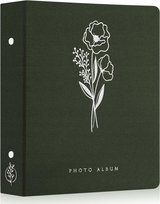 ALBUM FOTOGRAFICZNY NA ZDJĘCIA LNIANY 600 KIESZENI 11,5 x 15 cm ZIELONY XL