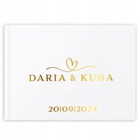 ALBUM KSIĘGA GOŚCI WESELNA PERSONALIZOWANY GOLD NAPIS 50 KARTEK CZARNYCH