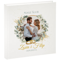 Album na zdjęcia ślubne - 50 kart ecru - jakość PREMIUM - perłowa oprawa - Twój nadruk - Ślub Rocznica - dużo wzorów