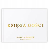 ALBUM PERSONALIZOWANA KSIĘGA GOŚCI WESELNA GOLD NAPIS 50 KARTEK BIAŁYCH