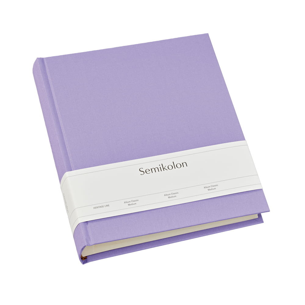 Album Fotografico Semikolon Classic Large – 24,5x30,5 Cm – 130 Pagine Color Crema, Tela Lilla – Fai Da Te Per 260 Foto 10x15