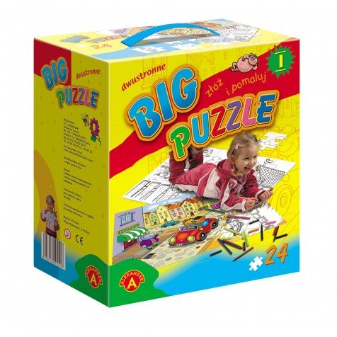 Alekxander, puzzle, Big do kolorowania, 24 el.
