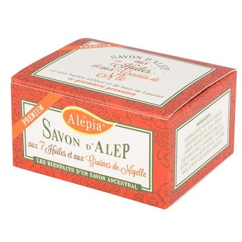 Alepia, Premium, mydło peelingujące alep z 7 olejami, 125 g - Alepia