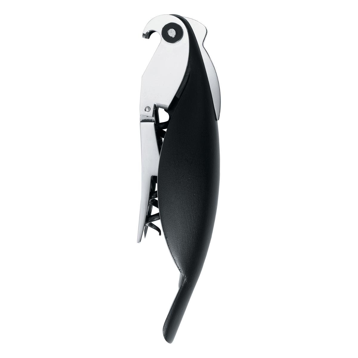 Alessi, Parrot, Korkociąg-otwieracz do butelek papuga, czarny