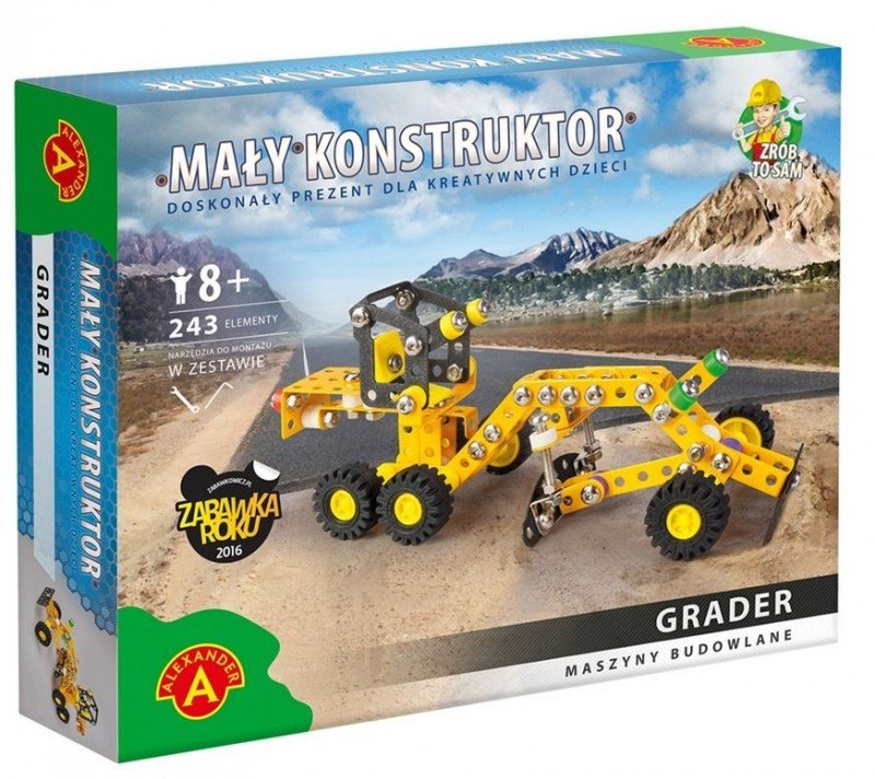 Alexander, zestaw konstrukcyjny Mały Konstruktor Maszyny budowlane Grader