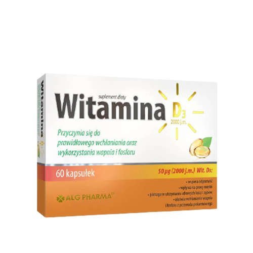 Zdjęcia - Witaminy i składniki mineralne Suplement diety, Alg Pharma Witamina D3 2000J.M. - 60Kaps