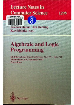 Algebraic Programming Algebraic and Logic Programming - Springer | Książka w Empik