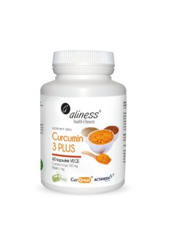 Aliness, Curcumin 3 Plus z piperyną 500 mg/1 mg, Suplement diety, 60 kaps. - Aliness