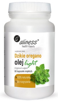 Aliness Dzikie Oregano olej light do rozgryzania 100% naturalny x Suplement diety, 90 kaps. miękkich - Aliness