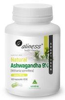 Aliness - Natural Ashwaganda 560 mg 9% x 100 Vege  100 caps.