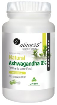 Aliness, Natural Ashwagandha 9% VEGE extract 580 mg,  Suplement diety, 100 kaps. - Inna marka