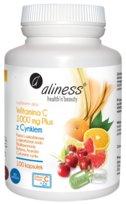 Aliness, Witamina C 1000 mg z CYNKIEM PLUS bioflawonoidy, rutyna, acer., Suplement diety, 100 kaps. Aliness