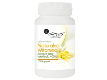 Aliness, Witamina E, 400 IU,  Suplement diety, 100 kaps. - Aliness