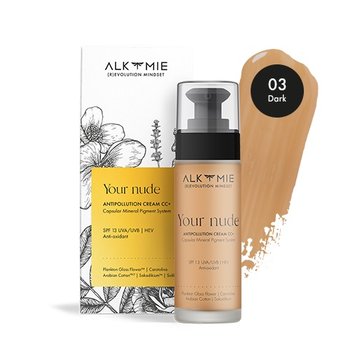 Alkmie, Your Nude, krem CC+ z inteligentnym systemem pigmentów, 03 Dark, 30 ml - Alkmie