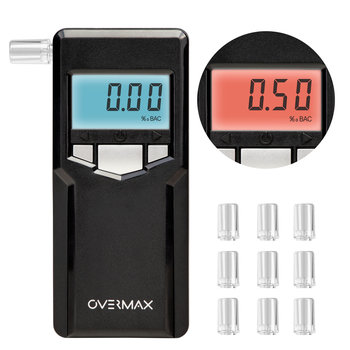 Alkomat Pro Profesjonalny Policyjny Darmowa Kalibracja + Ustniki 10Szt - Overmax