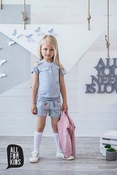 All For Kids, T-shirt dziewczęcy, Motylki, rozmiar 116-122 - All For Kids