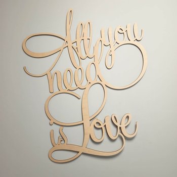 All You Need is Love - drewniany napis, ozdoba na ścianę, szerokość: 50cm - Inny producent