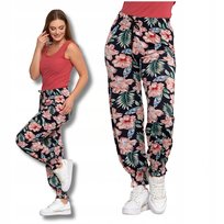 Alladynki Luźne Spodnie Damskie Haremki ze Ściągaczami Zwiewne MORAJ L/XL