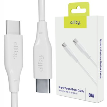 Allity kabel AUC-02 USB-C - USB-C 2,0 m 60W biały - Allity
