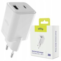 Allity ładowarka sieciowa GaN PD QC ATC-01-30WAC 1x USB-C 1x USB-A 30W biała