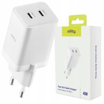 Allity ładowarka sieciowa GaN PD QC ATC-01-45WCC 2x USB-C 45W biała