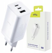 Allity ładowarka sieciowa GaN PD QC ATC-01-65WACC 2x USB-C + 1x USB-A 65W biała