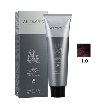 Allwaves, Color Creme, Farba do włosów 4.6 Purpurowy Średni Kasztan, 100 ml - Allwaves