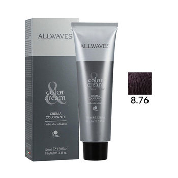 Allwaves, Color Creme, Farba do włosów 8.76 Jasny Fiolet, 100 ml - Allwaves