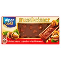 Alpen Gold, czekolada mleczna z orzechami Nussbeisser, 100g