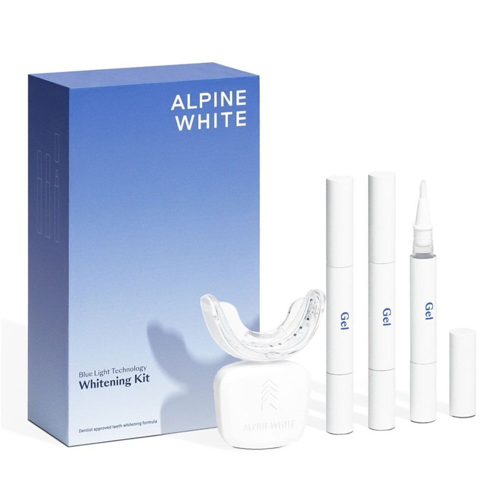 Alpine White Whitening Kit zestaw wybielający lampa LED + żel wybielający 6ml + ustnik + skala odcieni zębów