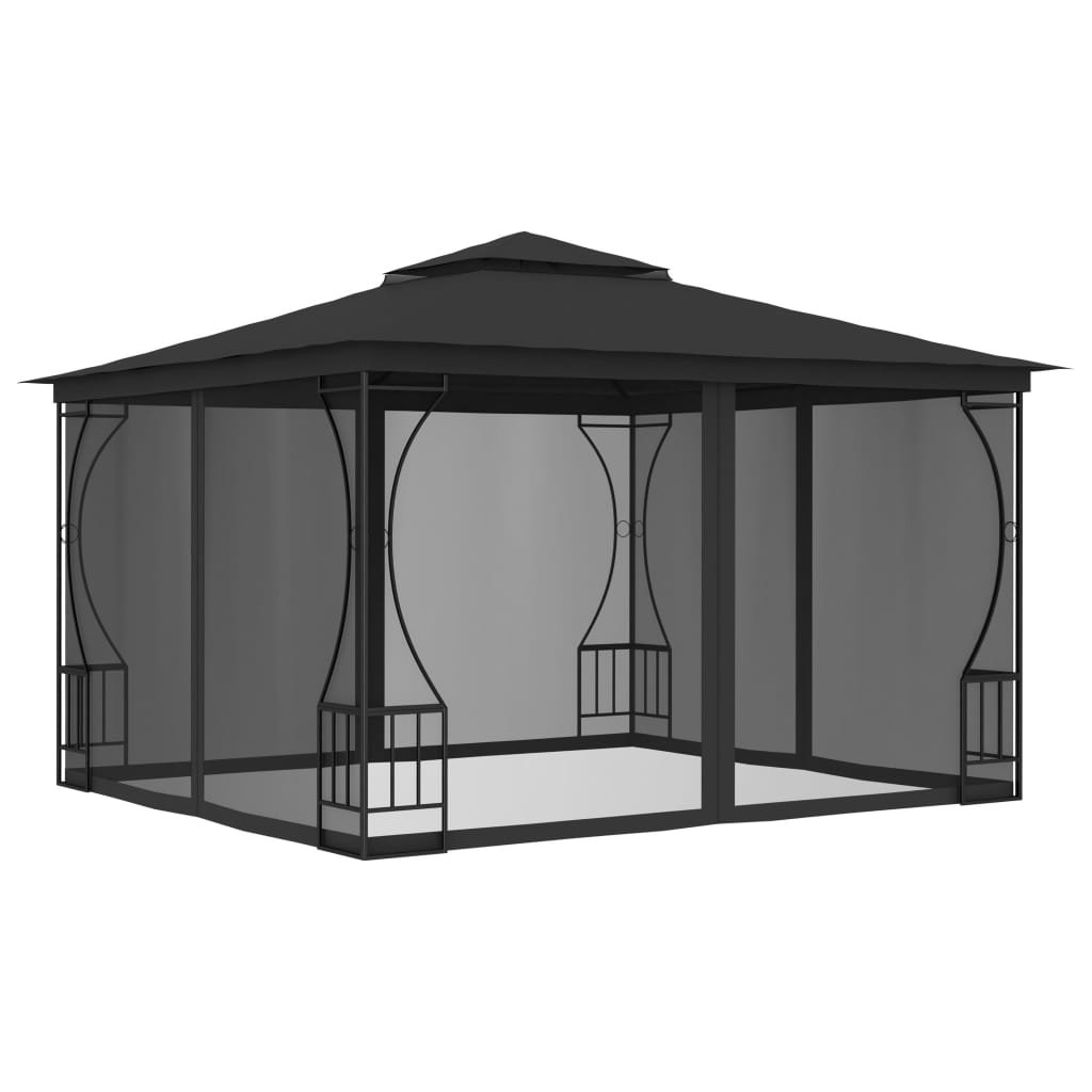 Altana ogrodowa z siatkami vidaXL, 300x300x265 cm, antracytowa
